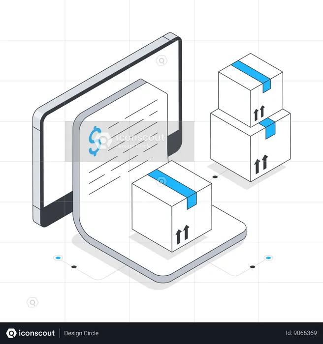 Fatura de logística on-line  Ilustração