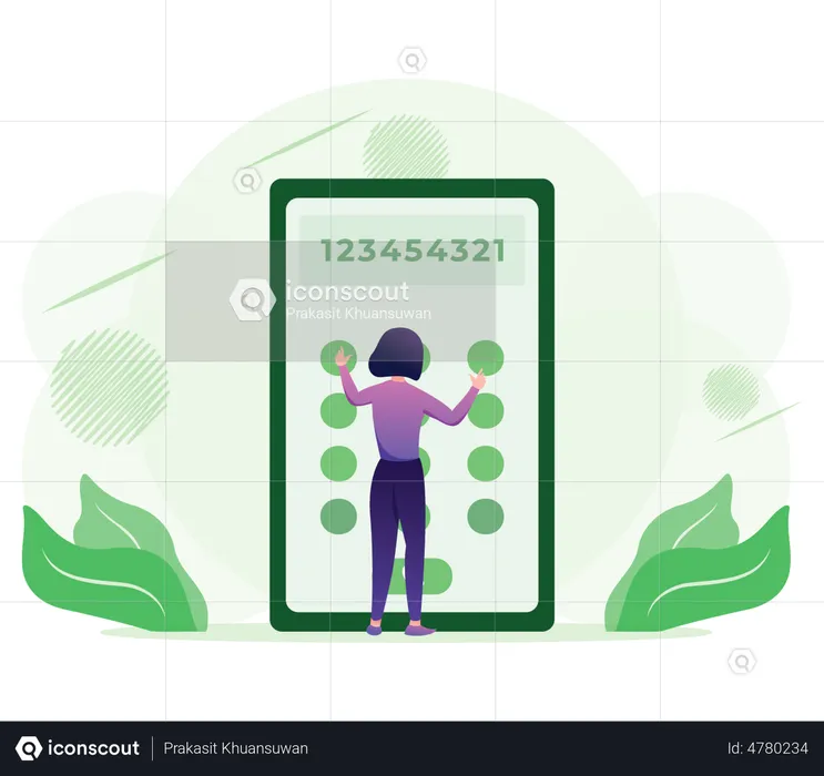 Contact list of people on smartphone  Illustration