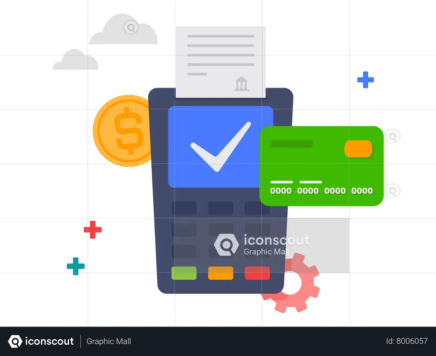 Contactless credit card payment  Illustration