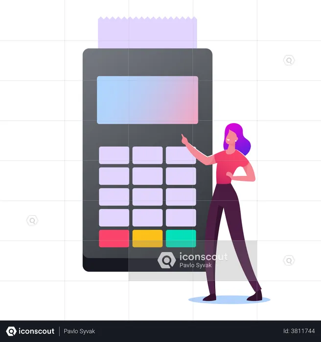 Contactless Payment With Card Reader Machine  Illustration