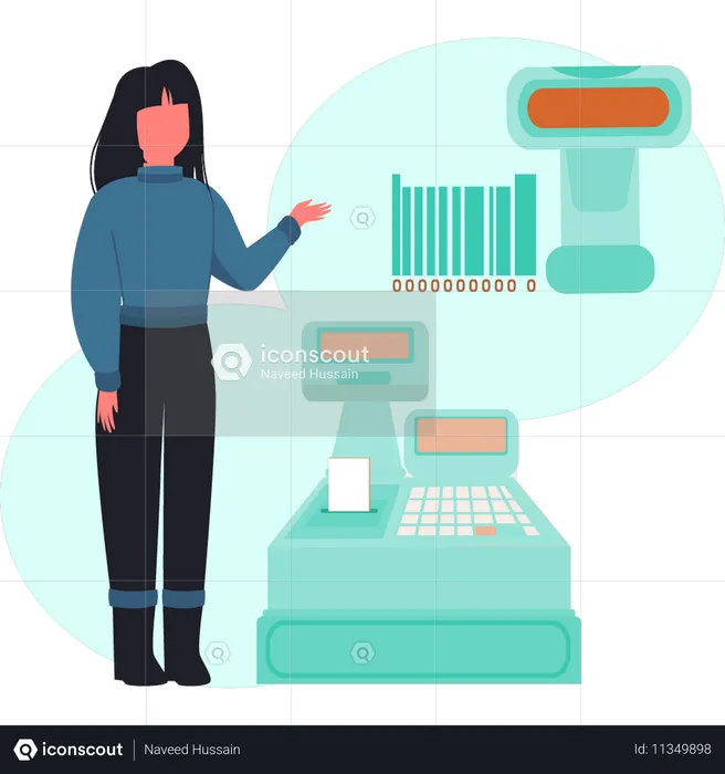 Contactless payment with card reader machine  Illustration