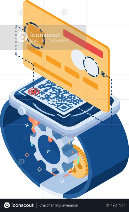 Contactless Wearable Payment Technology  Illustration