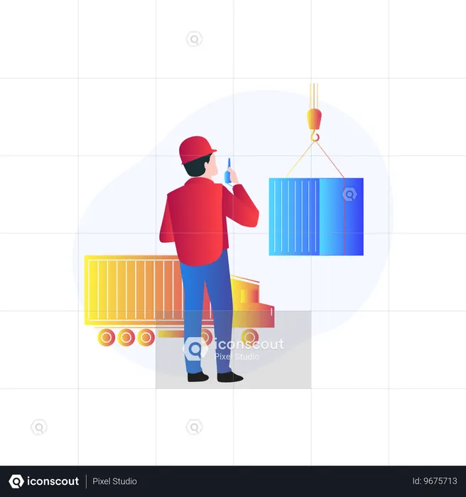 Container Loading  Illustration