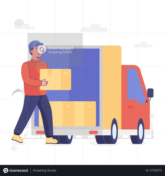 Container Loading on truck  Illustration