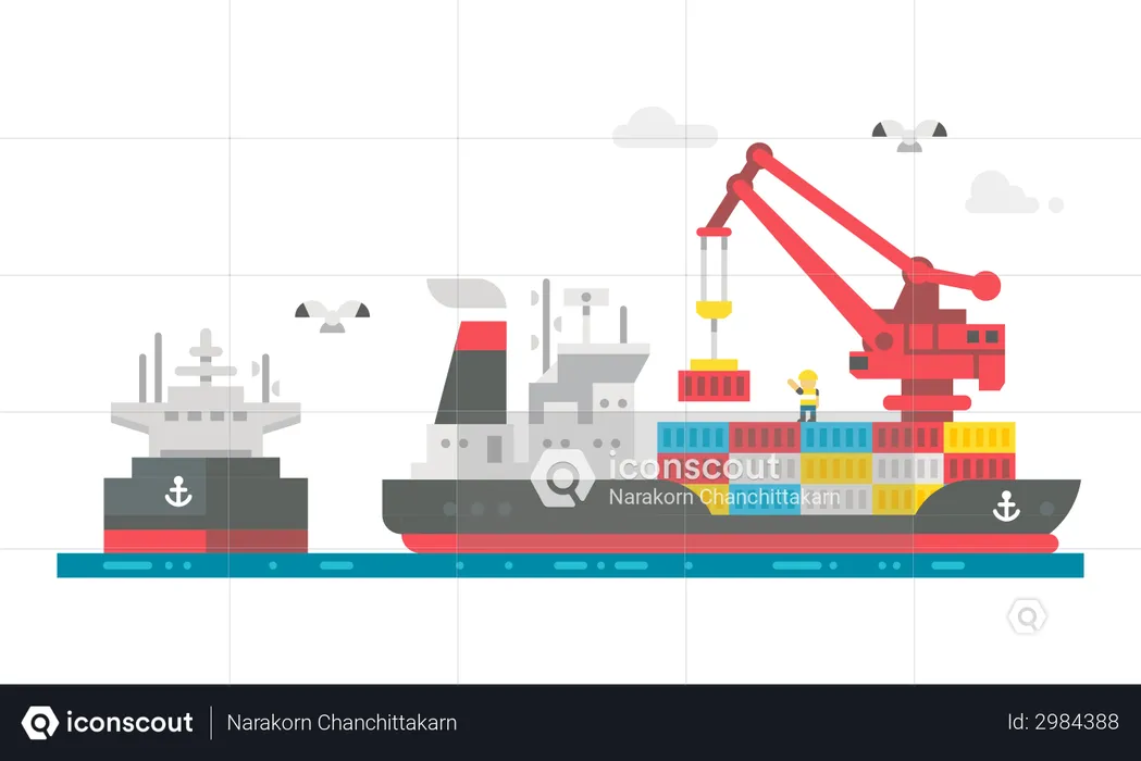 Container ship  Illustration