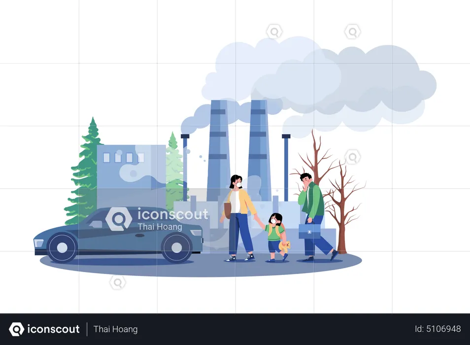 La contaminación del aire  Ilustración