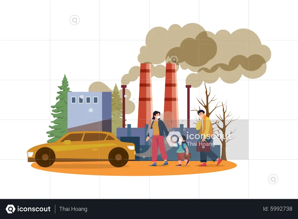 La contaminación del aire  Ilustración