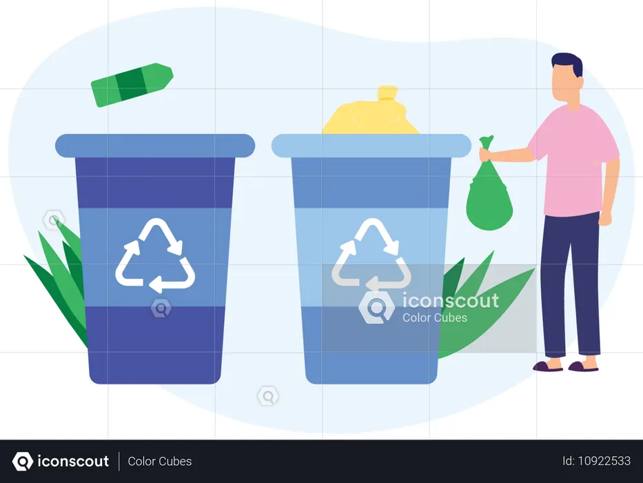 Contenedor de bolsas de basura  Ilustración