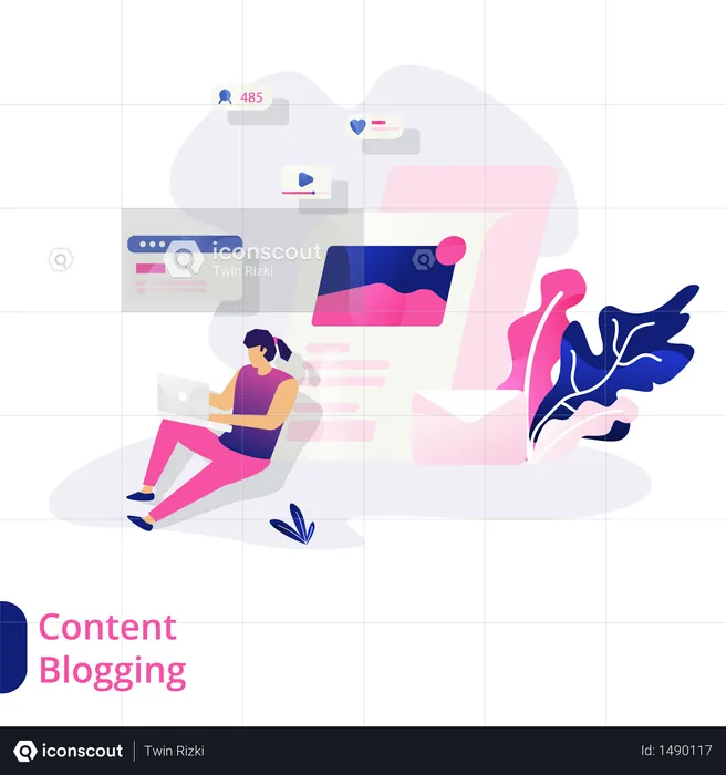 Content Blogging  Illustration
