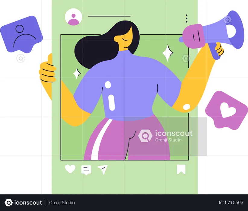 Content creator promoting product  Illustration