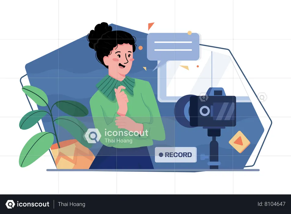 Content Creator Recording Video  Illustration