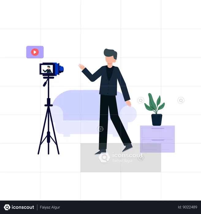 Content Creator Shooting Video  Illustration