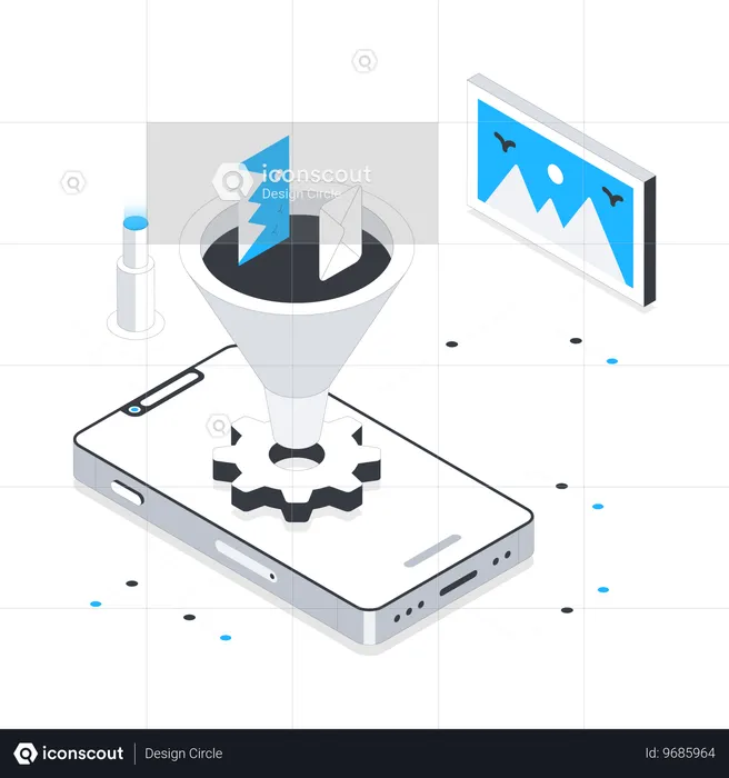 Content Funnel management  Illustration