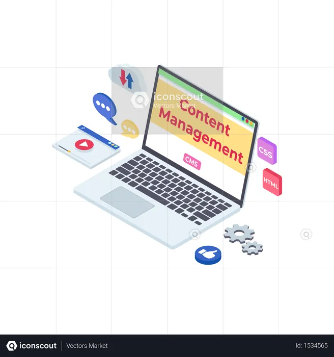 Best Content Management Illustration download in PNG & Vector format
