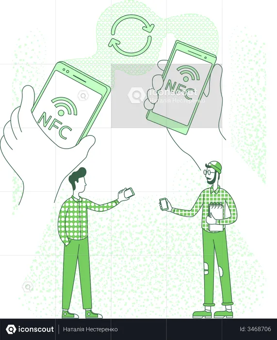Content sharing using NFC technology  Illustration