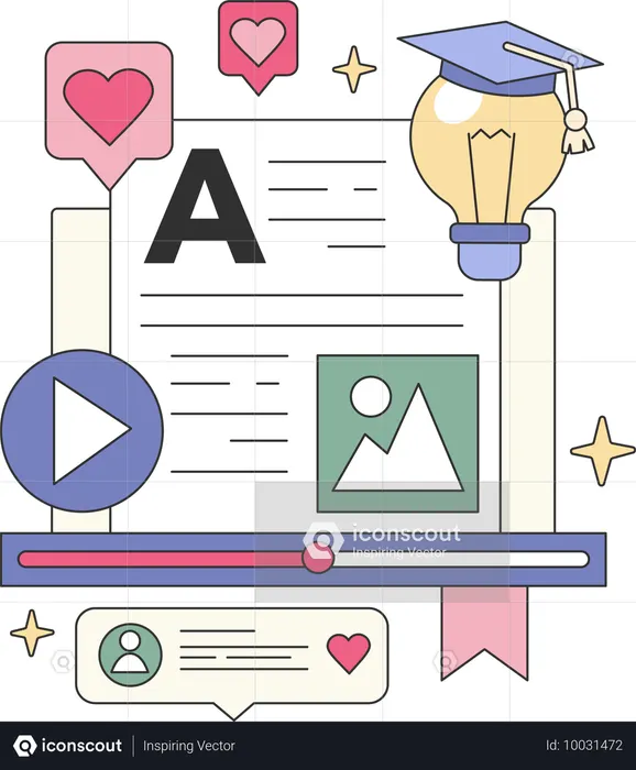 Contenu éducatif en ligne  Illustration