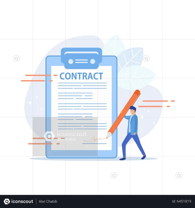 Contract signing  Illustration