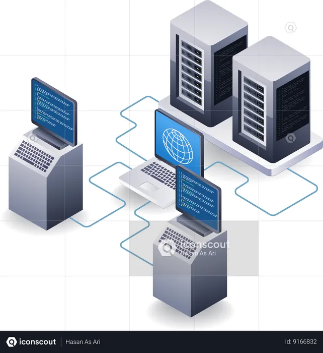 Control de red del servidor de datos web  Ilustración