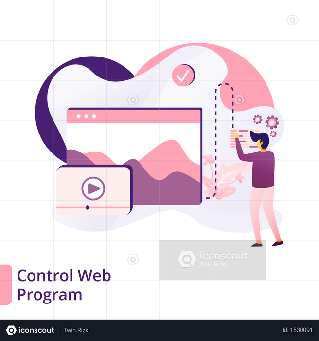 Best Premium Control web program Illustration download in PNG & Vector ...