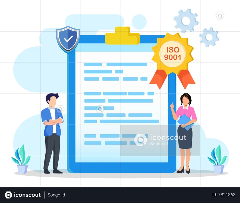 Controle de qualidade com ISO 9001  Ilustração