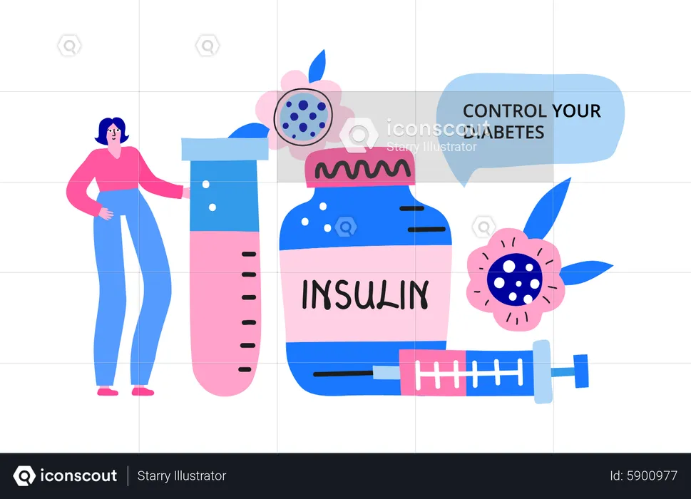 Controle seu diabetes  Ilustração