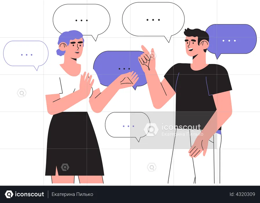 Conversation between employees  Illustration
