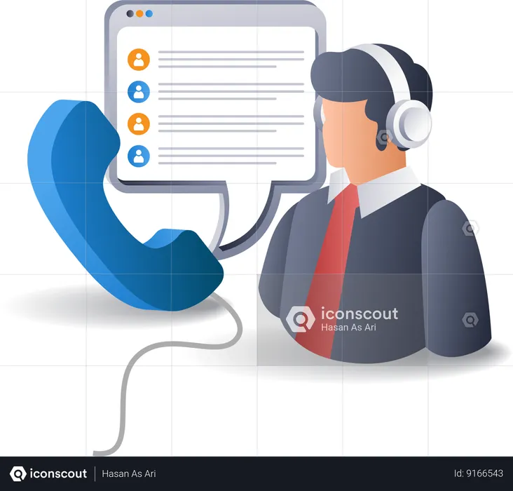 Conversation du service client en ligne  Illustration