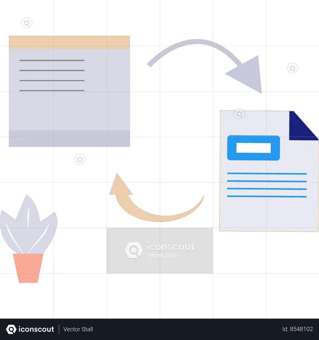Converting a text file into a document file  Illustration
