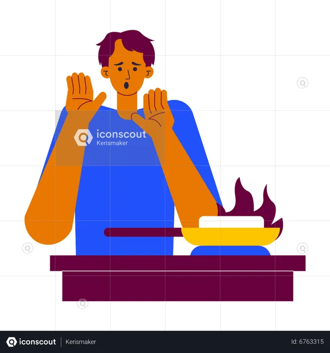 Cooking accident  Illustration
