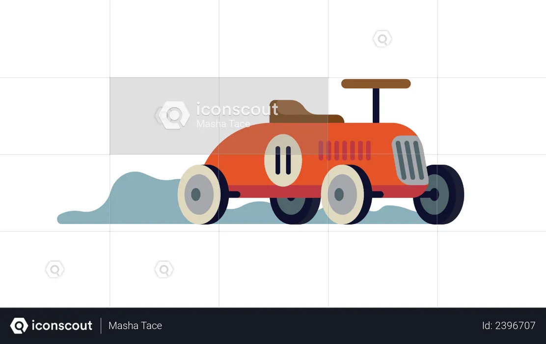 Cooles minimalistisches Spielzeugauto zum Aufsitzen  Illustration