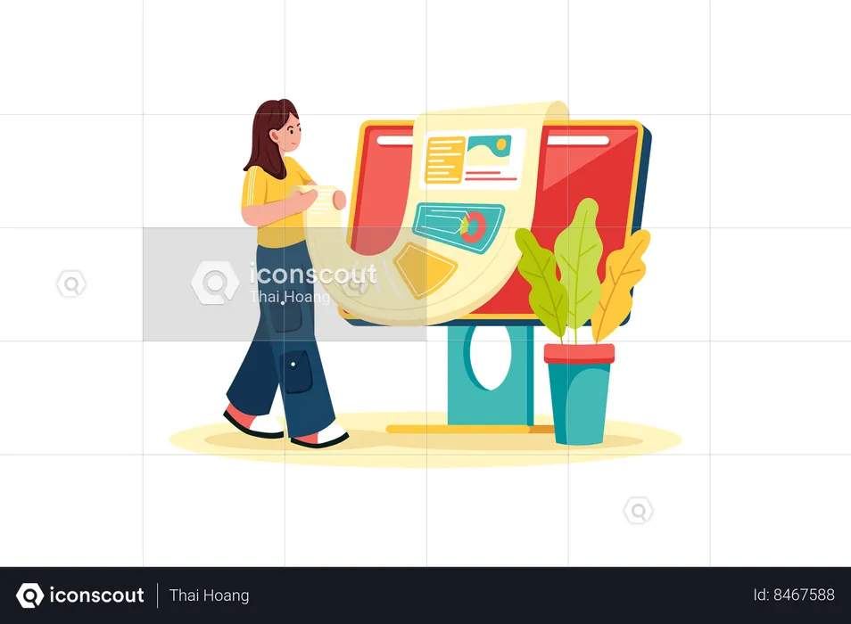 Copywriter creating SEO-optimized copy  Illustration