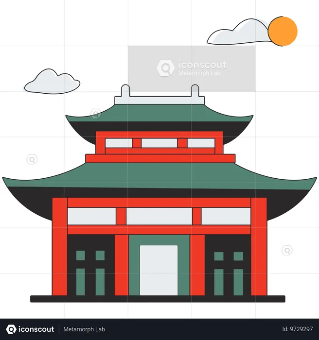 Corea del Sur - Palacio Gyeongbokgung  Ilustración