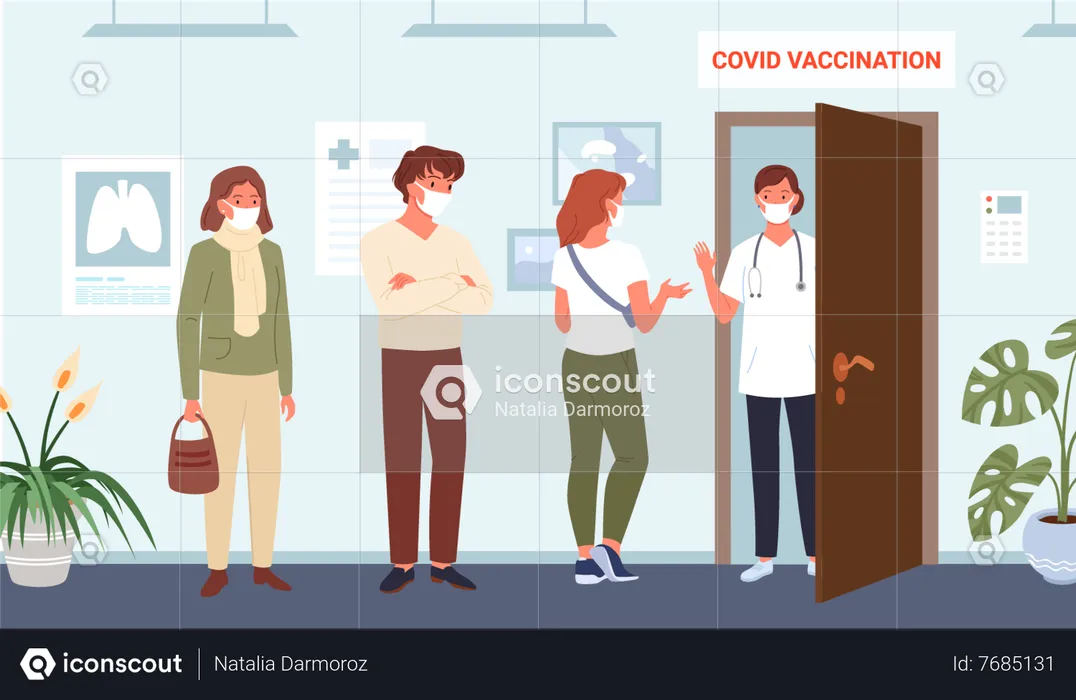 Vacinação Corona  Ilustração