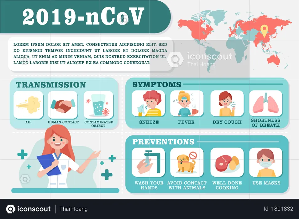 Corona virus banner for awareness of 2019-ncov  Illustration