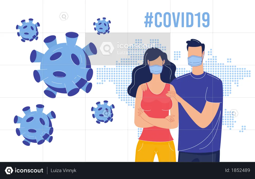 Coronavirus Danger, Human Population Protection from Viral Disease, Contamination Prevention with Personal Hygiene Concept  Illustration