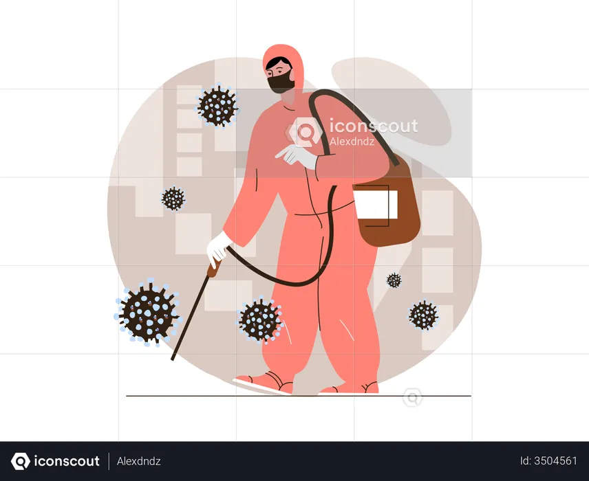 Coronavirus-Desinfektion  Illustration