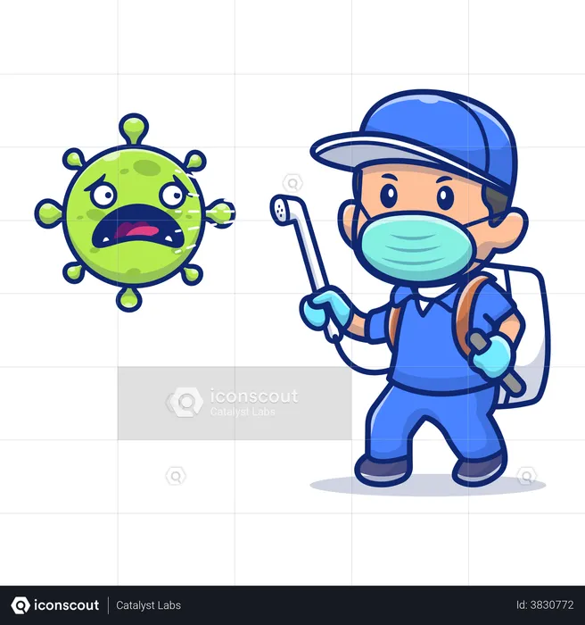 Coronavirus disinfection  Illustration