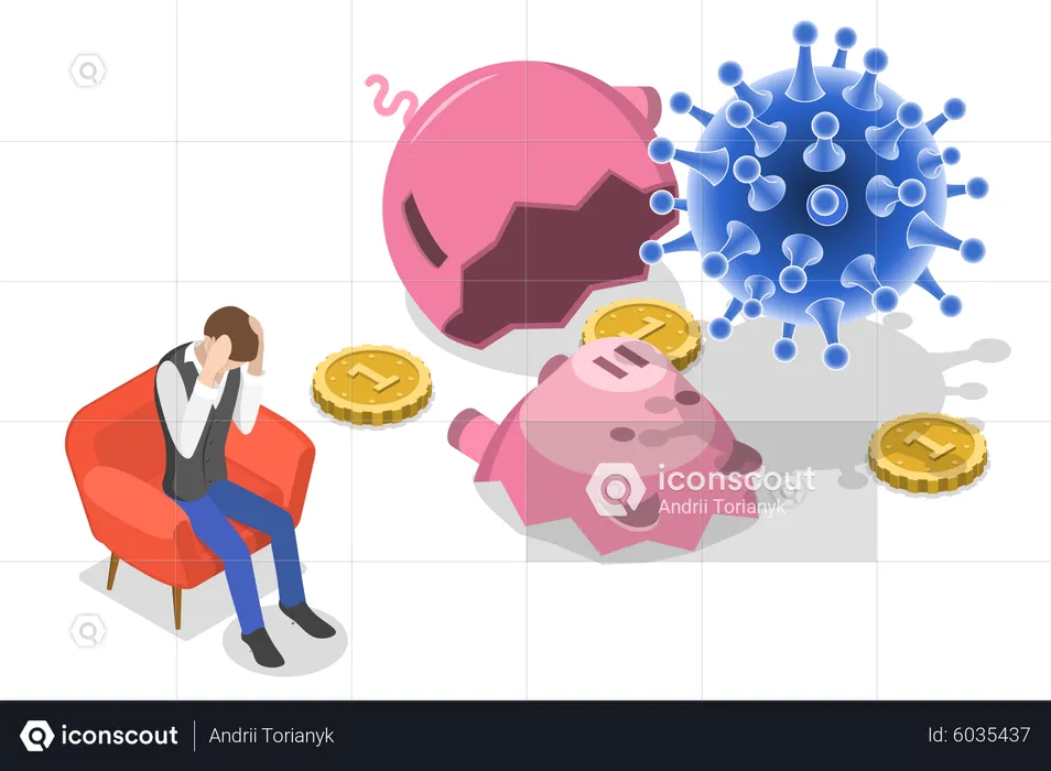 Coronavirus Impact on Personal Savings  Illustration