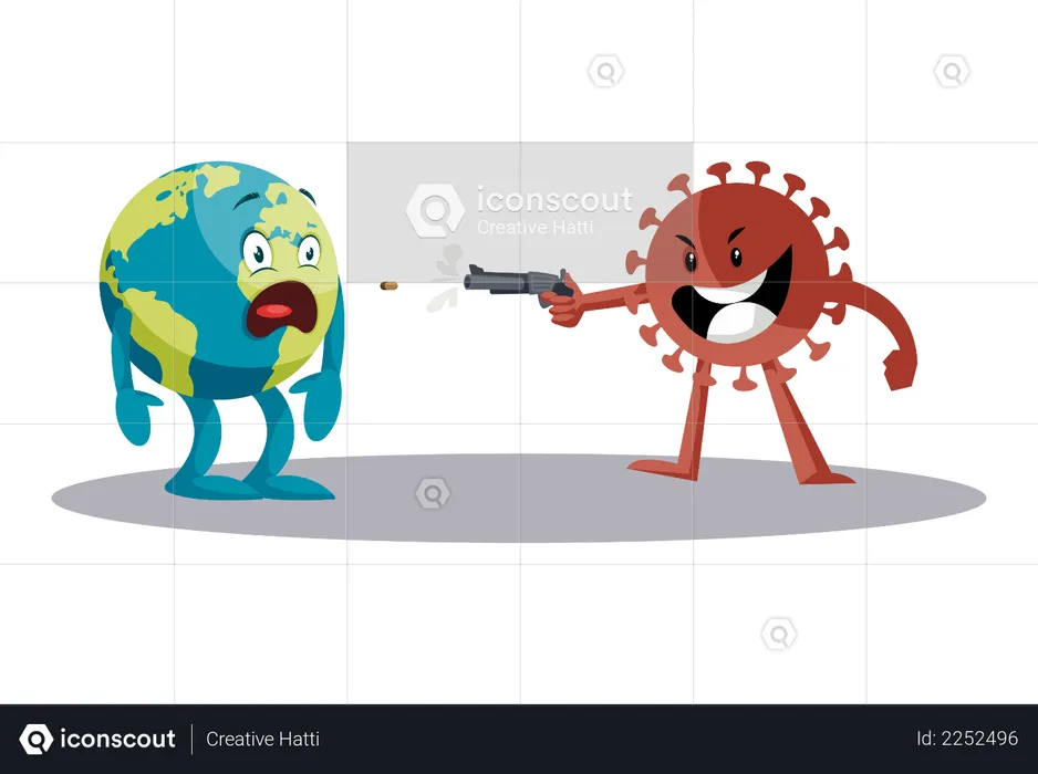 Coronavirus is killing earth  Illustration