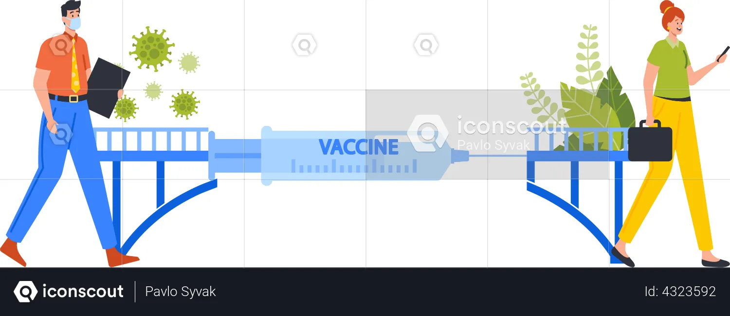 Coronavirus Vaccine Allow People To Work Again After Lockdown  Illustration