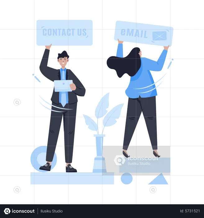 Corporate Business contacts information  Illustration