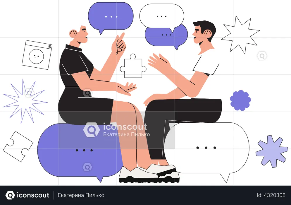 Corporate communication between coworkers  Illustration