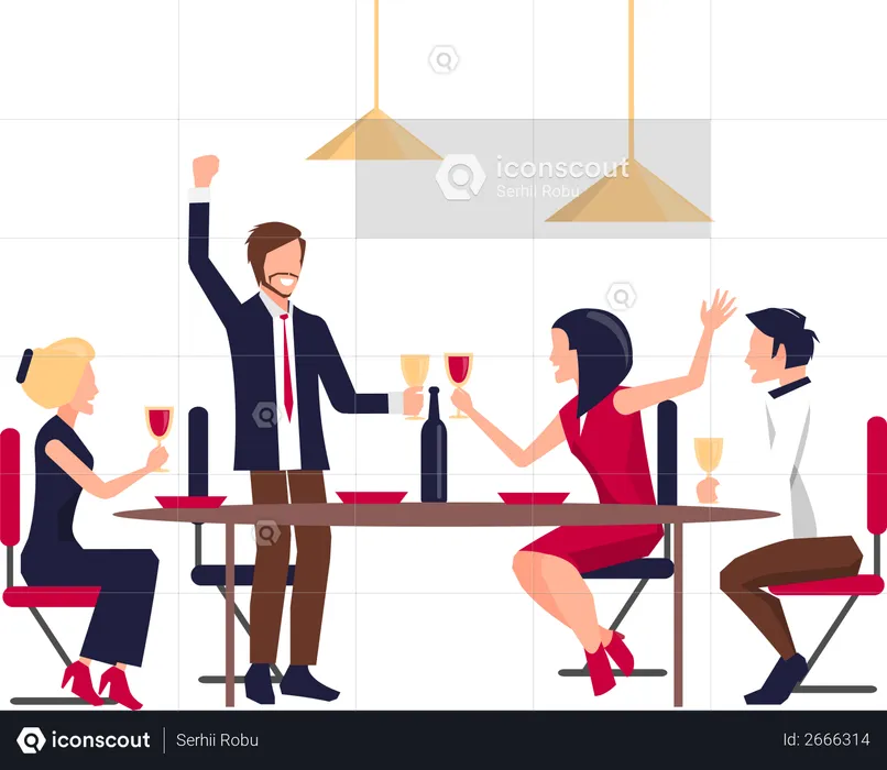 Corporate Party of Workers  Illustration