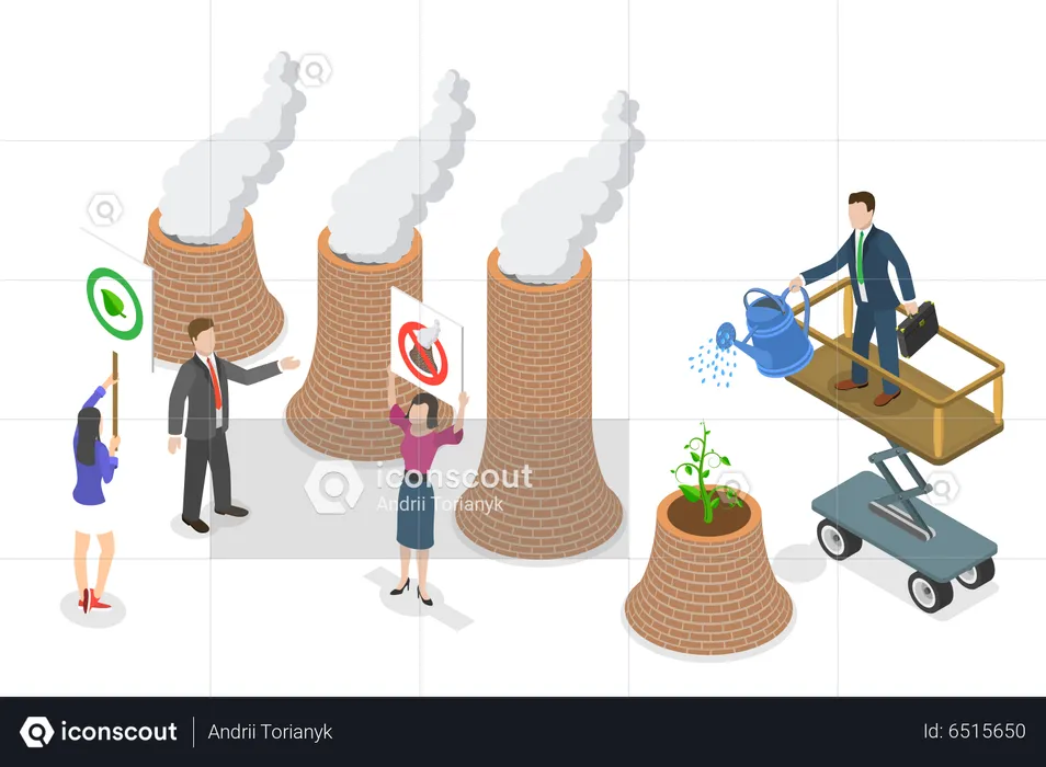 Corporate Sustainable Development  Illustration