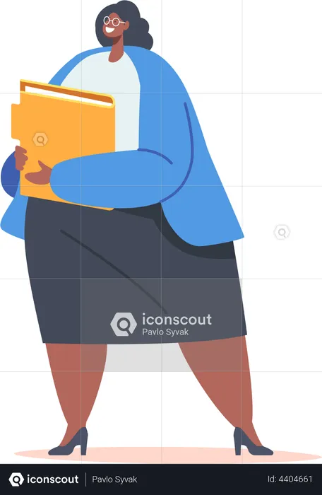 Corpulent business woman going to office  Illustration