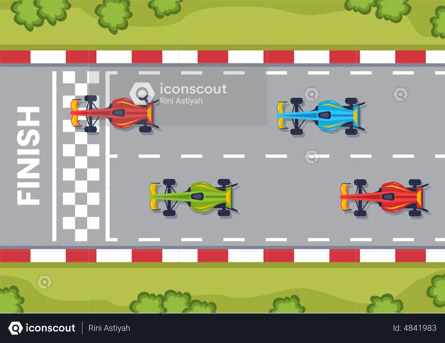 Corrida de carros esportivos  Ilustração