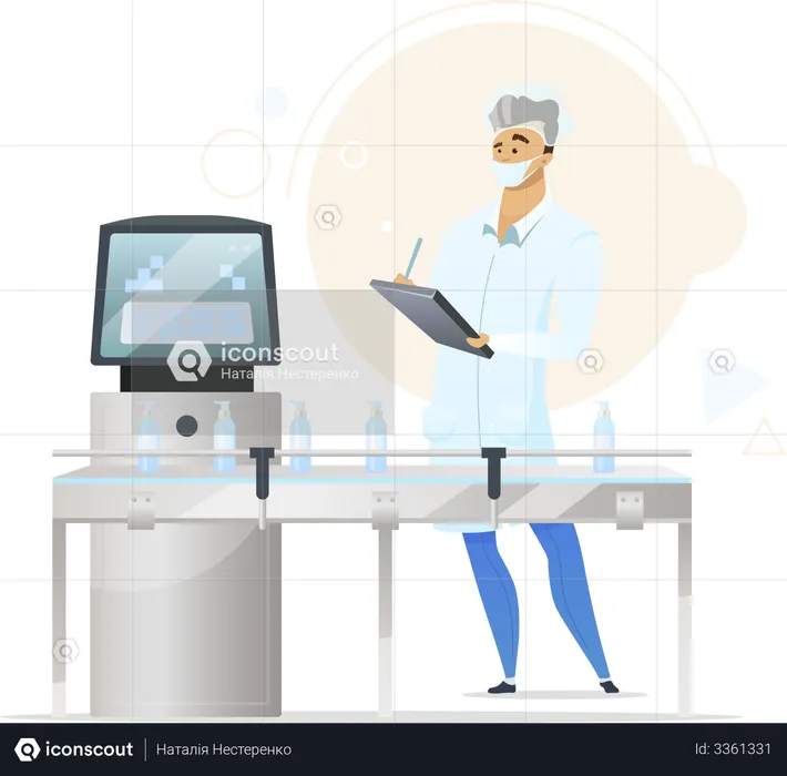 Cosmetics manufacturing process  Illustration