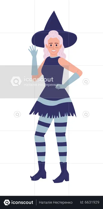 Cosplayer in witch costume  Illustration