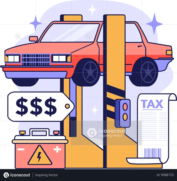 Costo del servicio de auto  Ilustración