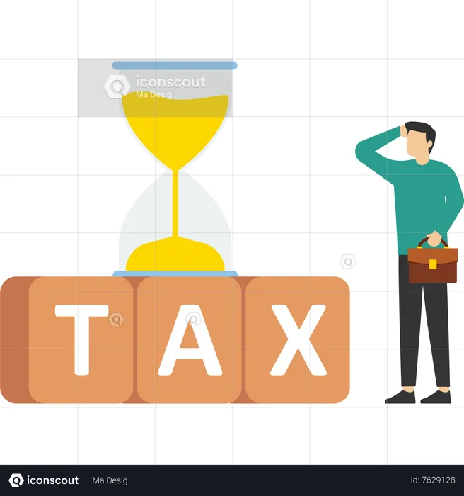 Countdown time for tax deadline  Illustration